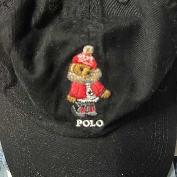 Polo Ralph Lauren black hat with bear  NEW - Picture 2 of 4